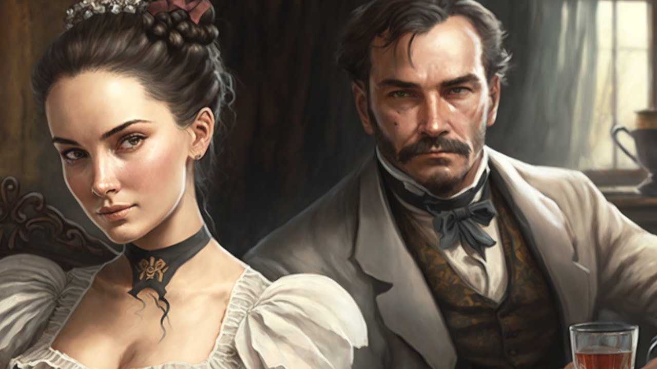 Her resolute gaze reflects the grim realities of a woman's Victorian life.