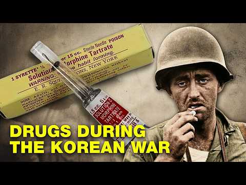 The toll of war and reliance on drugs etched on a soldier's exhausted face.