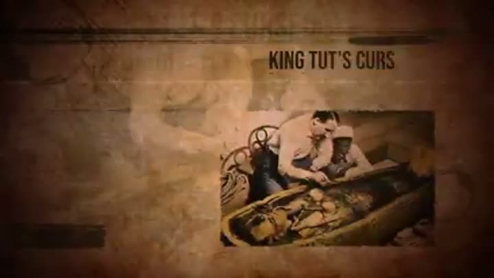 Archaeologists examining a mummy, hinting at ancient Egyptian mysteries and curses.