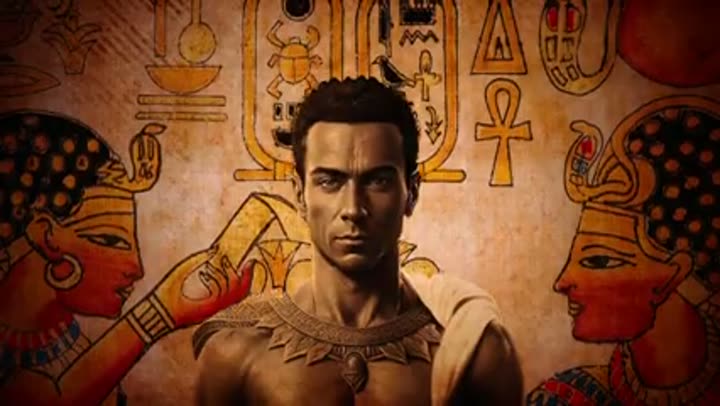 Idealized depiction of a pharaoh, emphasizing physical perfection and divine status.