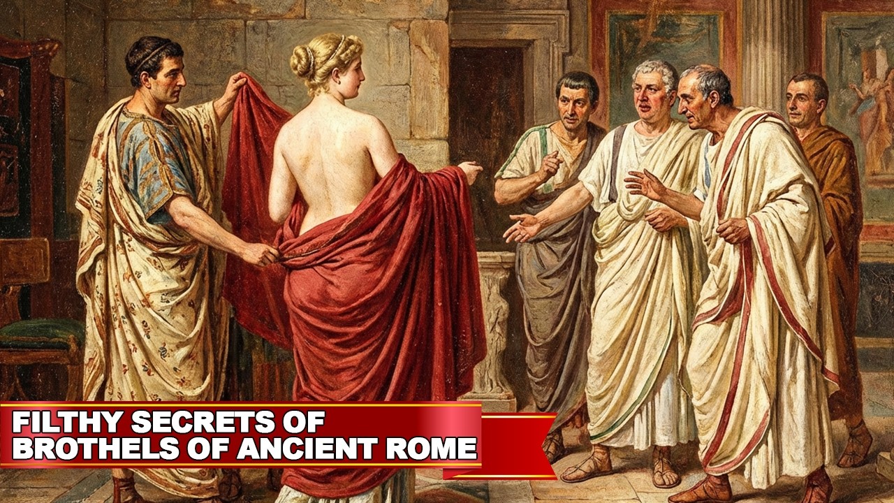 A Roman woman, likely enslaved, presented for sale in a brothel.