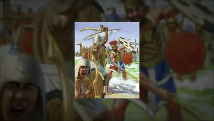 Intense illustration of ancient Greek warriors engaged in fierce battle.