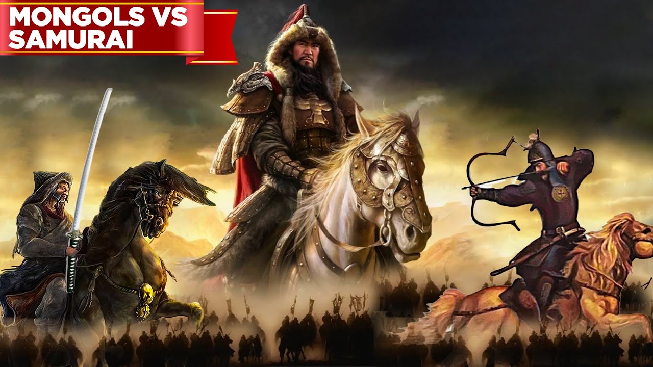 Mongol warriors and samurai clash, setting the stage for epic historical battles.