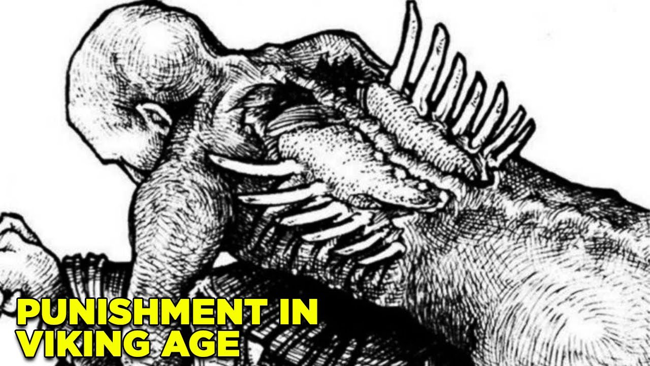 An artistic depiction of the gruesome Viking blood eagle punishment.